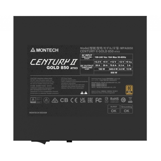 Zasilacz Montech Century II 850 W GOLD PLATINIUM ATX 3.1